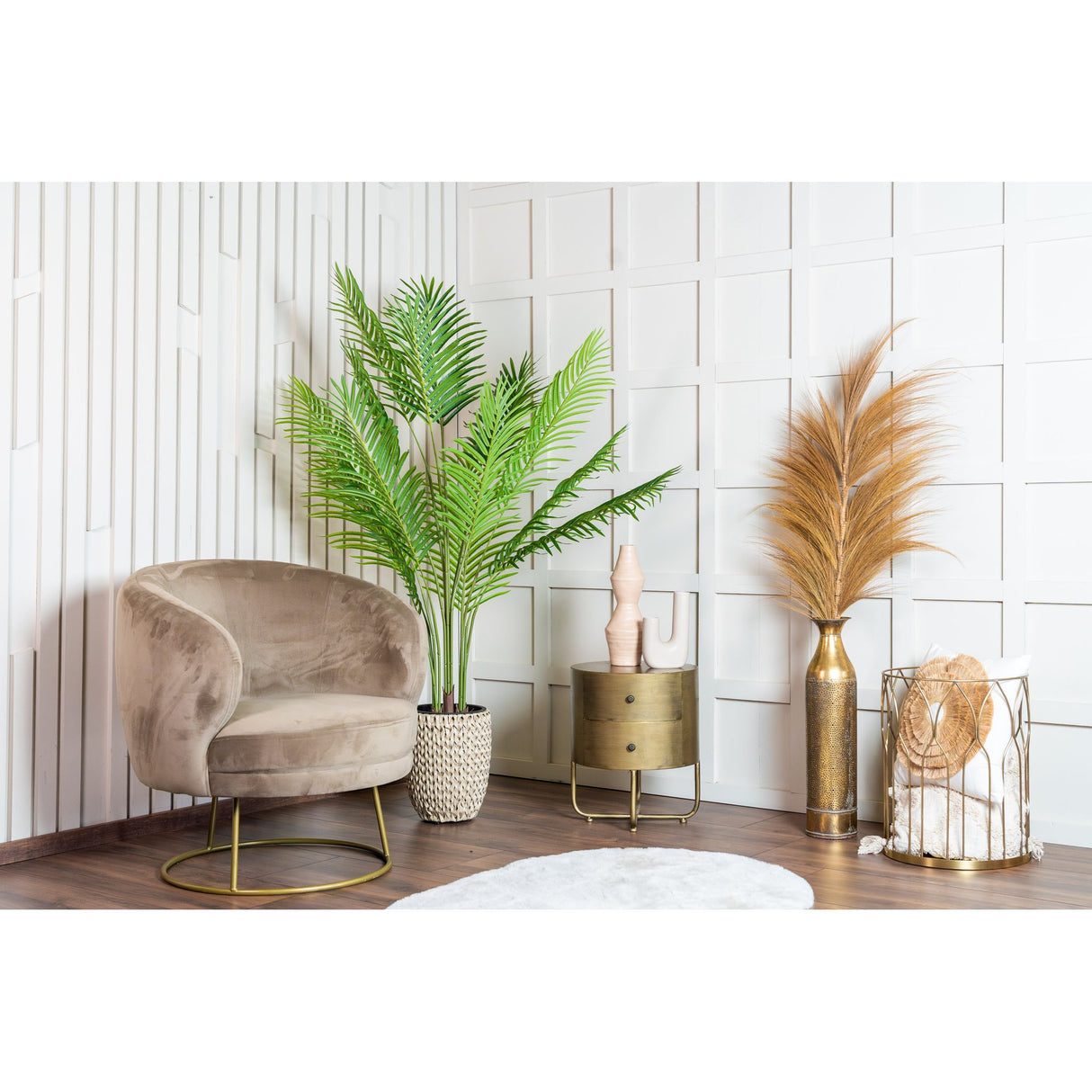 Kunstpflanze – Kunststoffmaterial, Tropisches Design, Fächerblätter - Palm Phoenix | NeverLeafs