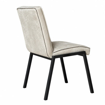 Esszimmerstuhl – Kunstleder Beige, Schwarzes Metallgestell, Kontrastnaht – Tivoli | Starfurn