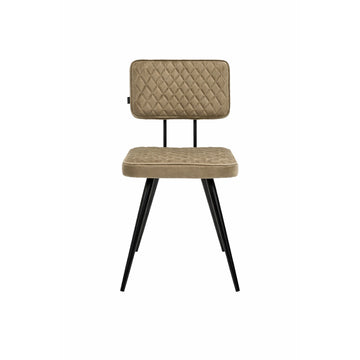 Esszimmerstuhl – Velvet Stoff, Rautensteppung, Taupe Farbe - Toby | Kick