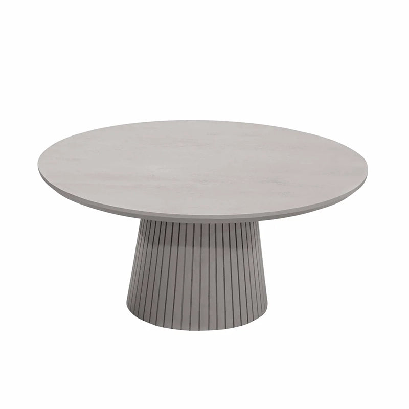 Couchtisch – Mangoholz Material, Runde Form, Taupe Farbe, 80 cm - Solana | Starfurn