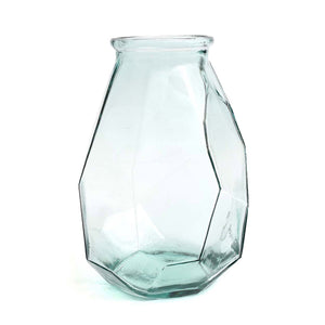 Vase – Recyceltes Glas, Geometrisches Design, Skulpturale Form, Hoch - Origami | Bazar Bizar Antwerp