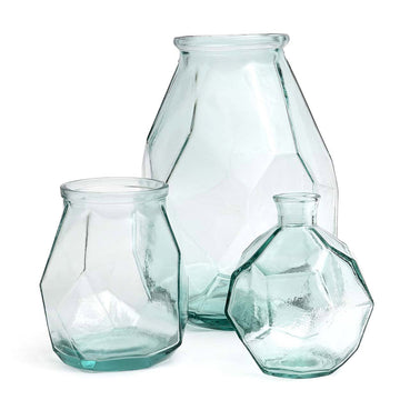 Vase – Recycled Glass, Geometric Design, Sculptural Shape – Long Origami | Bazar Bizar Antwerp