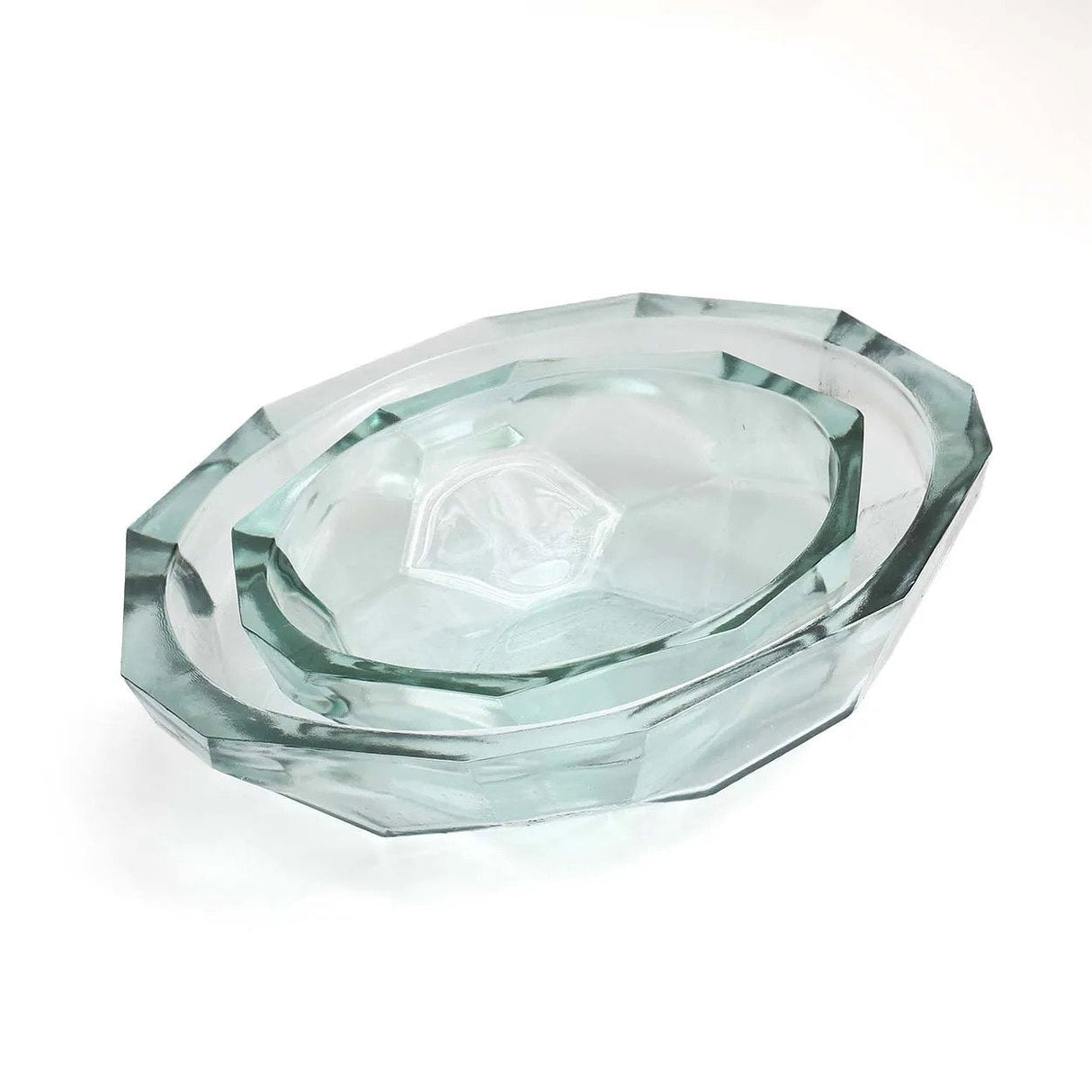 Schale – Recyceltes Glas, Origami Design, Blaue Farbe, M – Origami | Bazar Bizar Antwerp