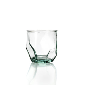 Trinkglas – Recyceltes Glas, Facetten Design, Blaue Farbe – Origami | Bazar Bizar Antwerp