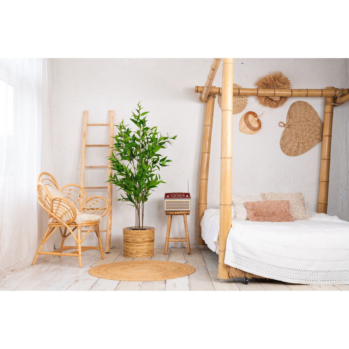 Kunstpflanze – Kunststoffmaterial, Natürliches Design, Realistisches Blattdesign, 160 cm - Eucalyptus | NeverLeafs