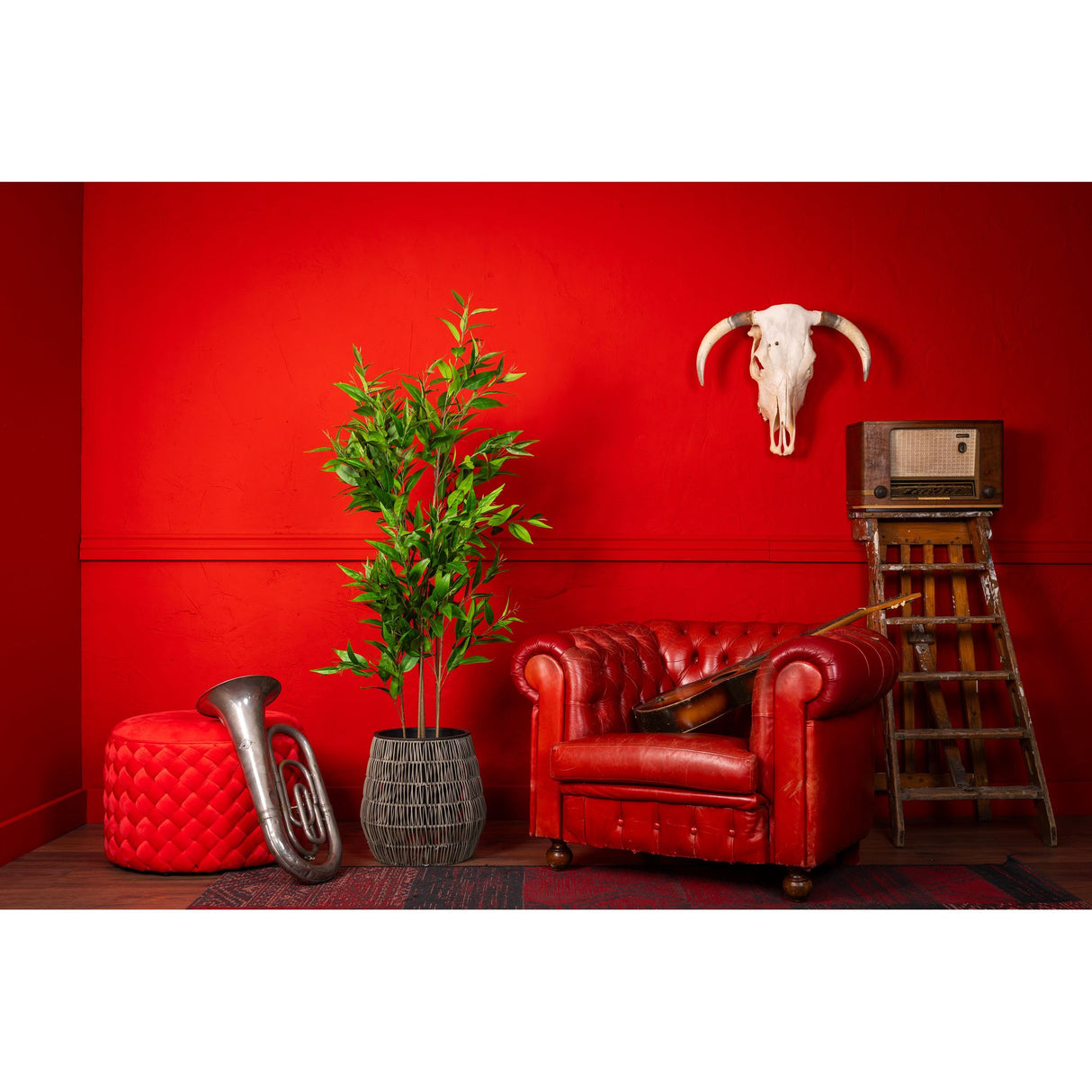Kunstpflanze – Kunststoffmaterial, Natürliches Design, Realistisches Blattdesign, 160 cm - Eucalyptus | NeverLeafs