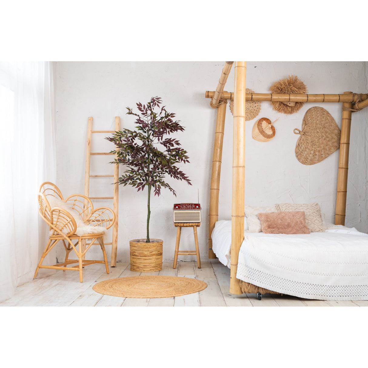 Kunstpflanze – Kunststoffmaterial, Natürliches Design, Volles Blattdesign, 150 cm - Ficus | NeverLeafs