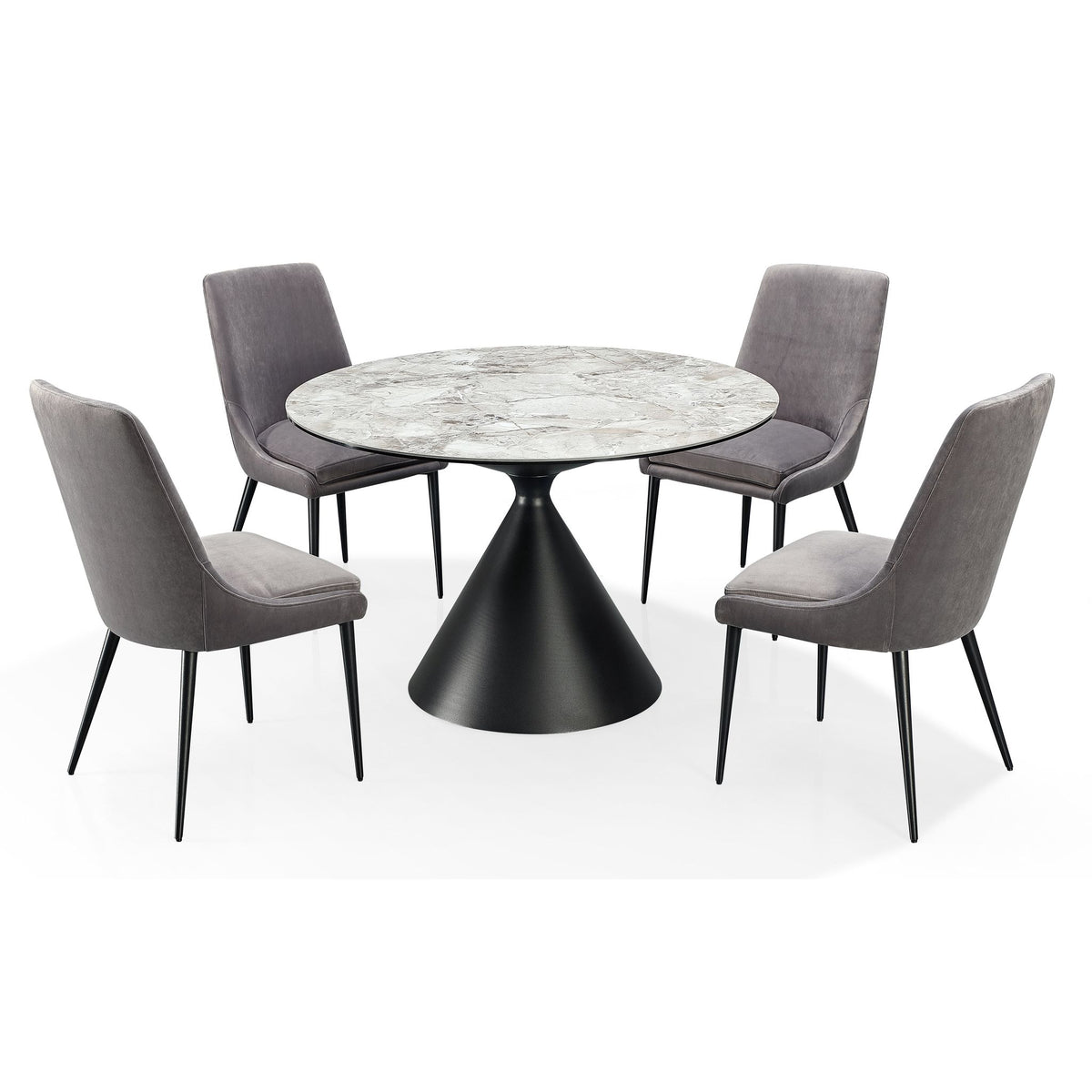 Dining Table - Sintered Stone Top, Heat and Scratch Resistant, Conical Metal Base – Winston | Modus Furniture International
