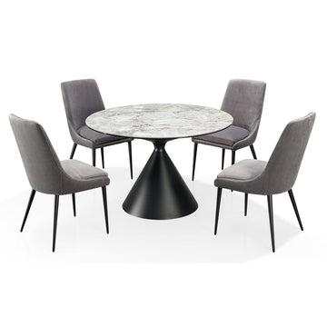 Dining Table - Sintered Stone Top, Heat and Scratch Resistant, Conical Metal Base – Winston | Modus Furniture International