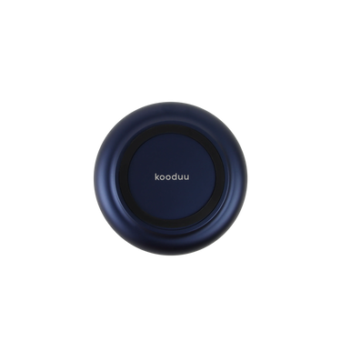 Glass and aluminum candle holder with modern design and LED candle compatibility, cobalt blue - Glow 08 | Kooduu