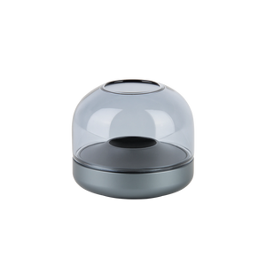 Windlicht aus eloxiertem Aluminium mit gebürstetem Ring und Glasaufsatz – Glow 08 | Kooduu