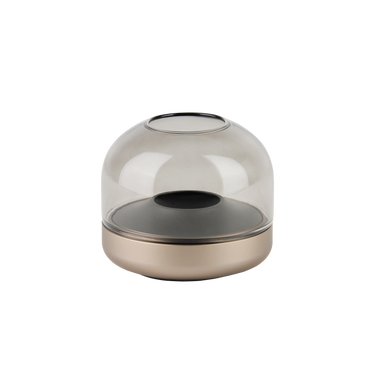 Kerzenhalter aus Glas und Aluminium mit modernem Design und LED-Kerzen-Kompatibilität, Sepia – Glow 08 | Kooduu