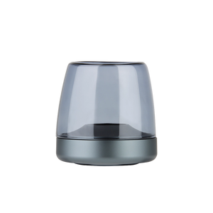 Kerzenhalter aus Glas und Aluminium mit modernem Design und LED-Kerzen-Kompatibilität, Dunkelblau – Glow 10 | Kooduu
