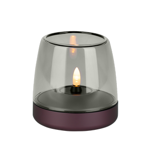Glass and Aluminum Candle Holder with Modern Design and LED Candle Compatibility, Purple – Glow 10 | Kooduu