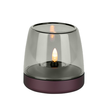 Glass and Aluminum Candle Holder with Modern Design and LED Candle Compatibility, Purple – Glow 10 | Kooduu