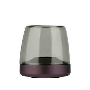 Glass and Aluminum Candle Holder with Modern Design and LED Candle Compatibility, Purple – Glow 10 | Kooduu