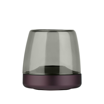 Glass and Aluminum Candle Holder with Modern Design and LED Candle Compatibility, Purple – Glow 10 | Kooduu