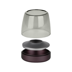 Glass and Aluminum Candle Holder with Modern Design and LED Candle Compatibility, Purple – Glow 10 | Kooduu