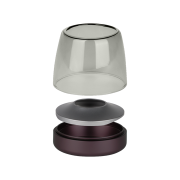 Glass and Aluminum Candle Holder with Modern Design and LED Candle Compatibility, Purple – Glow 10 | Kooduu