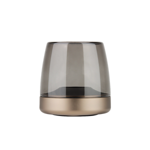 Windlicht aus Glas und Aluminium mit modernem Design und LED-Kerzen-Kompatibilität, Sepia – Glow 10 | Kooduu