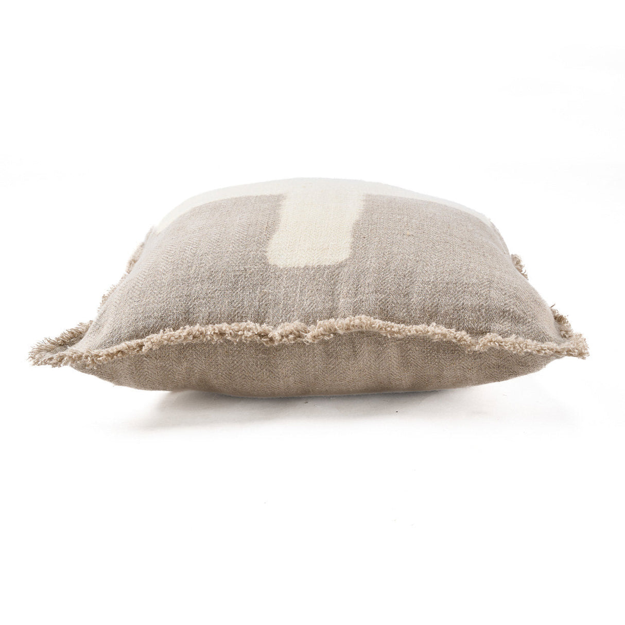 Kissenbezug – Leinen Material, Boho Stil, Natur Weiß Ton -  Cross | Bazar Bizar Antwerp