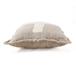 Kissenbezug – Leinen Material, Boho Stil, Natur Weiß Ton -  Cross | Bazar Bizar Antwerp