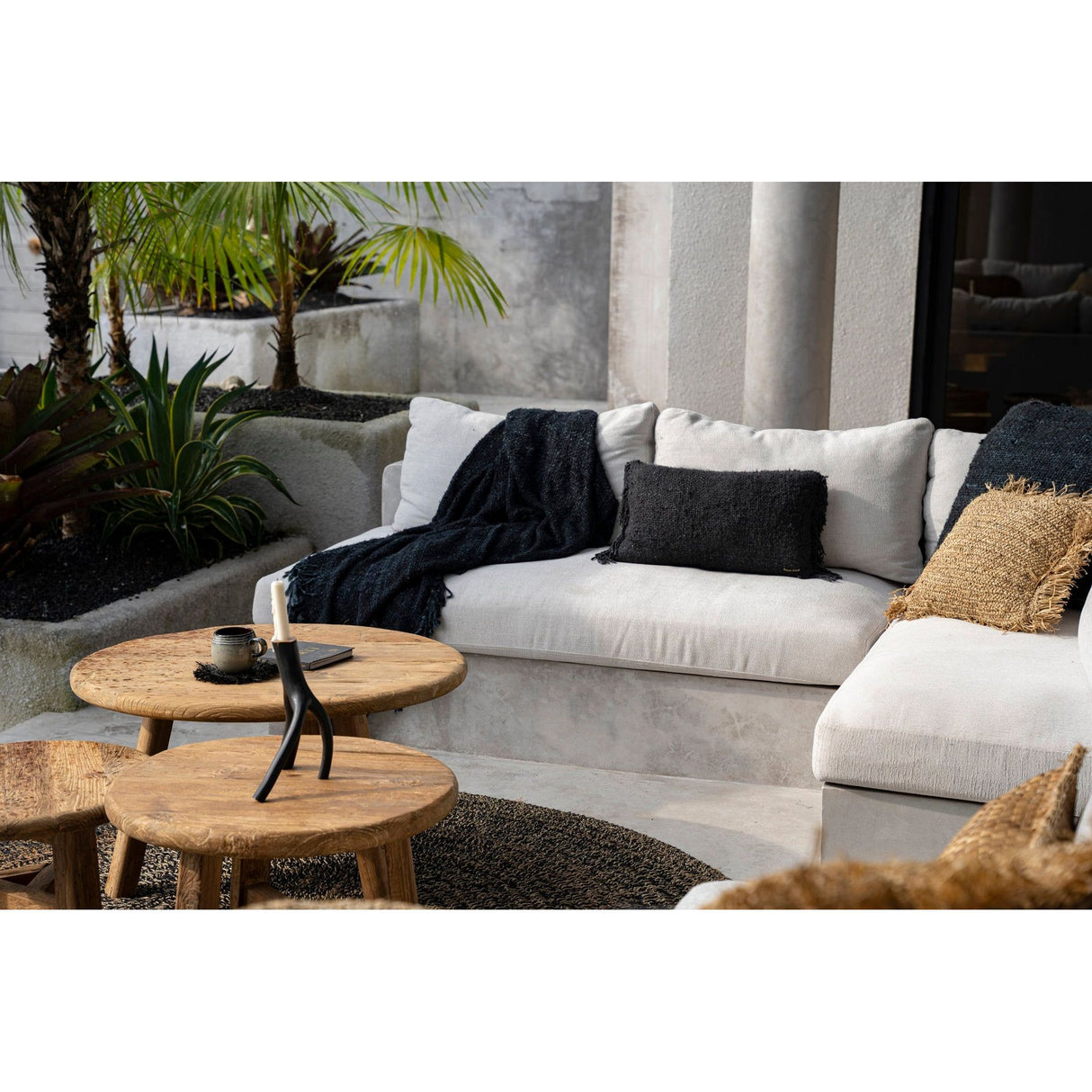 Kissenbezug – Baumwolle Material, Boho Stil, Schwarz Marine Ton, 30x50 cm - Oh My Gee | Bazar Bizar Antwerp