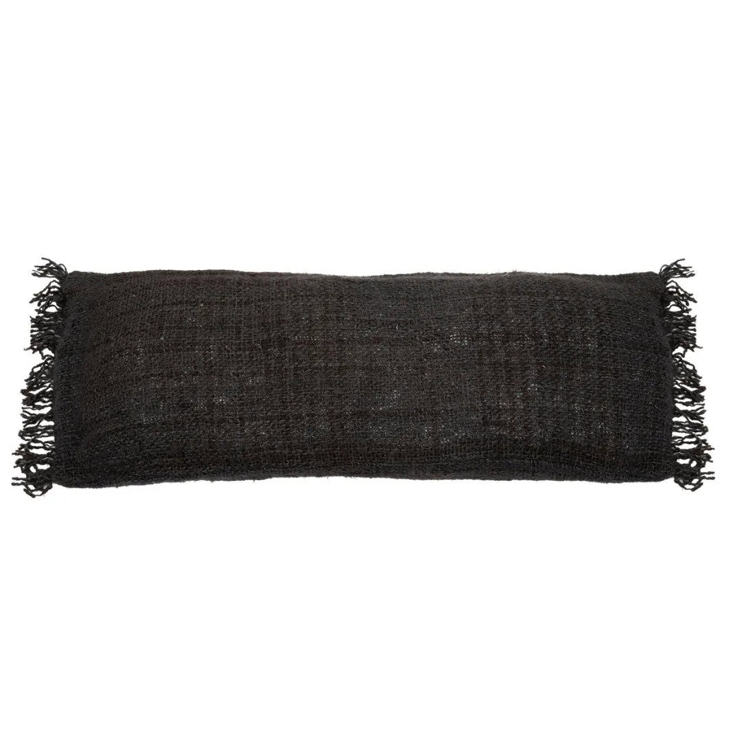 Kissenbezug – Baumwolle Material, Boho Stil, Schwarz Marine Ton, 35x100 cm - Oh My Gee | Bazar Bizar Antwerp