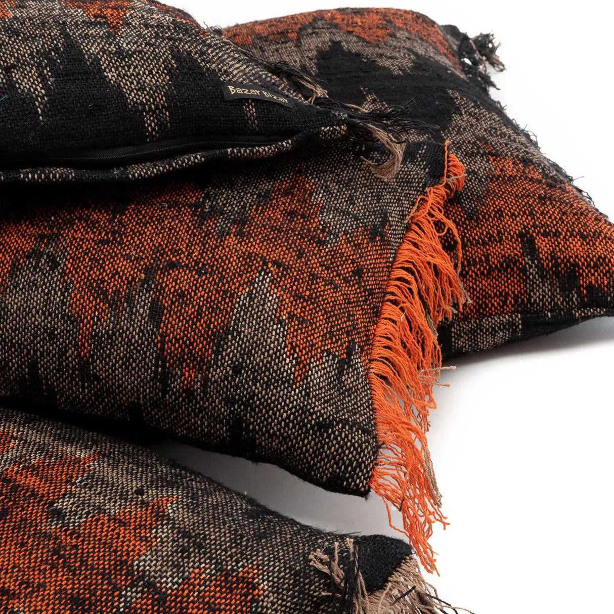 Kissenbezug – Handgefärbte Baumwolle, Struktur-Design, Boho-Stil – Oh My Gee | Bazar Bizar Antwerp