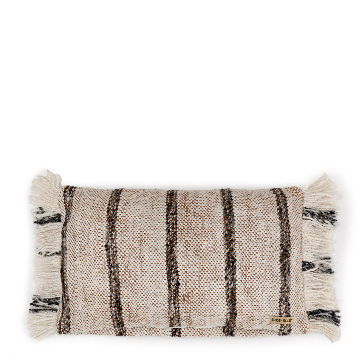 Kissenbezug – Weiche Baumwolle, Gestreiftes Design, Boho Stil, 30x50 cm – Oh My Gee | Bazar Bizar Antwerp