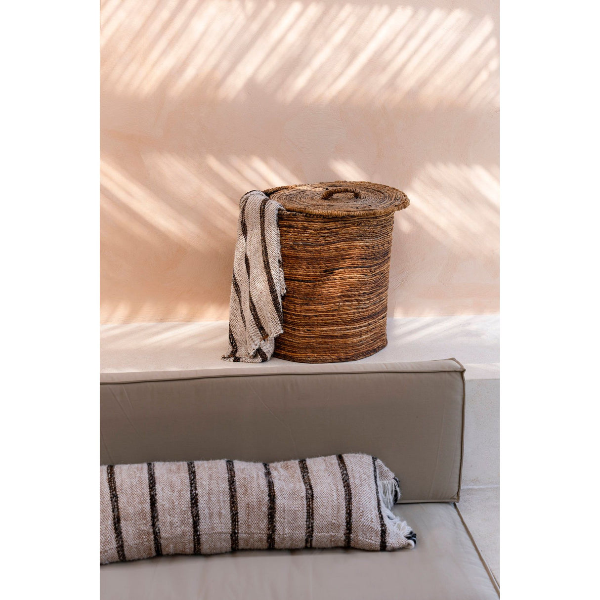 Kissenbezug – Weiche Baumwolle, Gestreiftes Design, Boho Stil, 34x100 cm – Oh My Gee | Bazar Bizar Antwerp