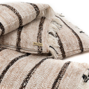 Kissenbezug – Weiche Baumwolle, Gestreiftes Design, Boho Stil, 40x40 cm – Oh My Gee | Bazar Bizar Antwerp