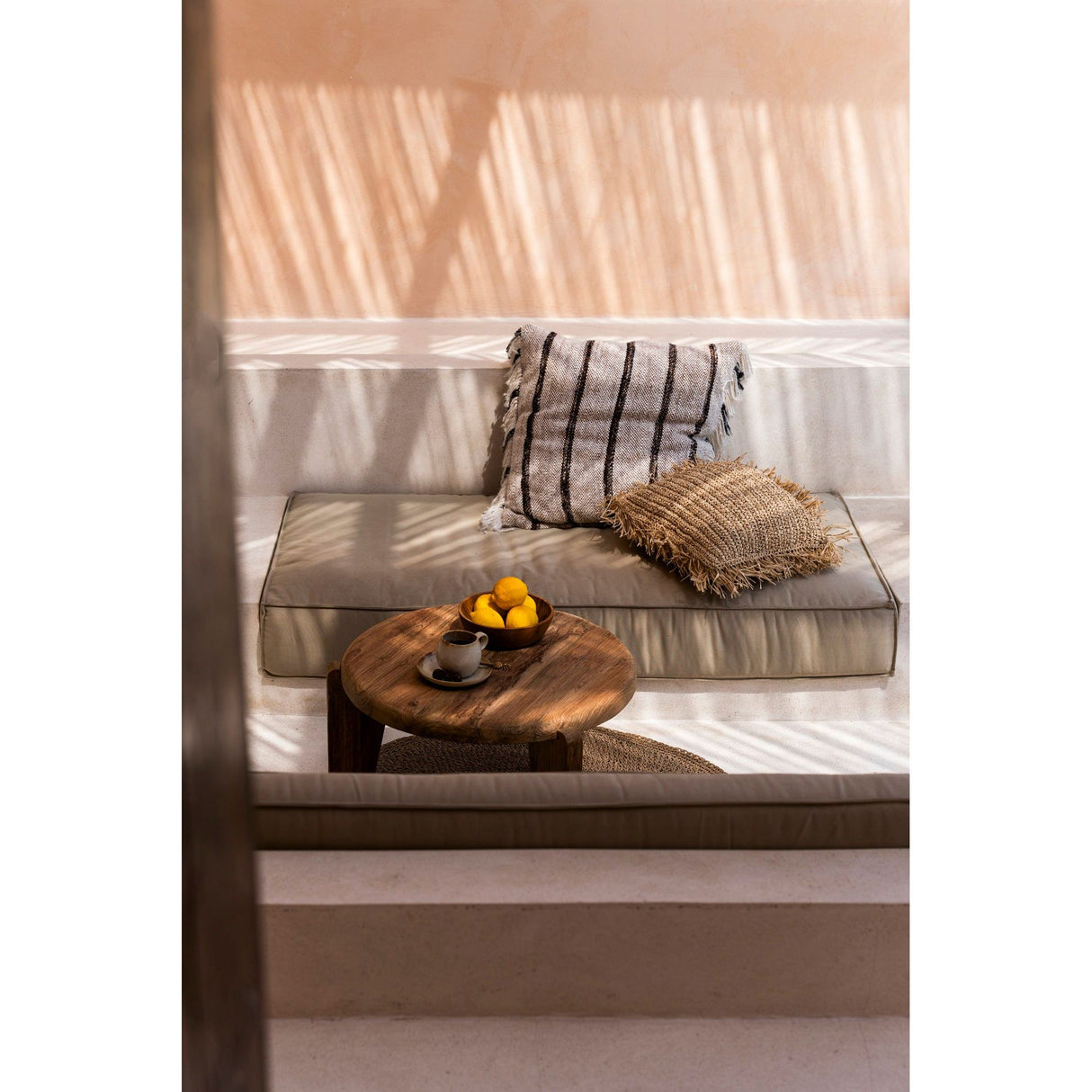 Kissenbezug – Weiche Baumwolle, Gestreiftes Design, Boho Stil, 60x60 cm – Oh My Gee | Bazar Bizar Antwerp