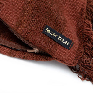 Kissenbezug – Samt Material, Boho Stil, Burgunder Ton, 30x50 cm - Oh My Gee | Bazar Bizar Antwerp