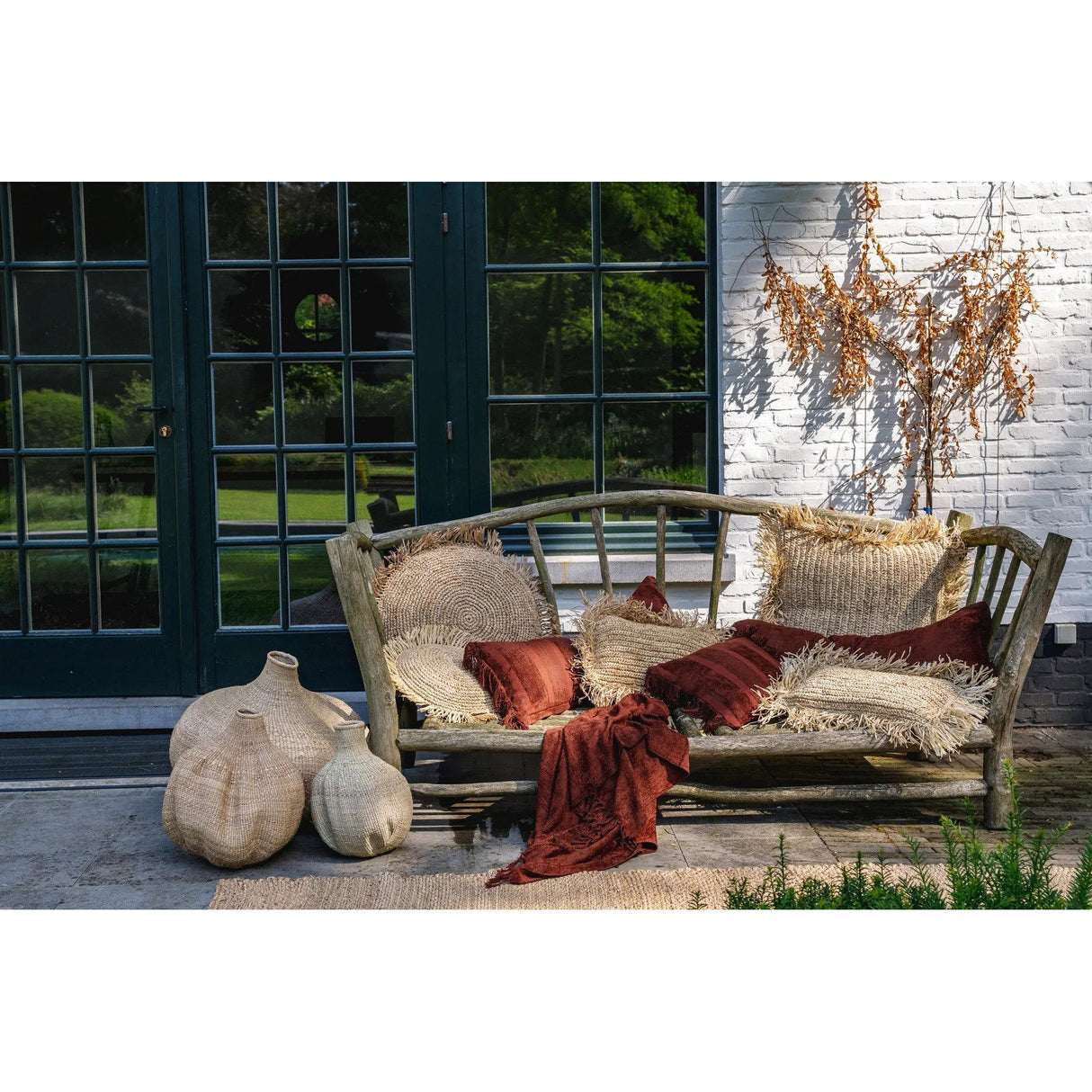 Kissenbezug – Samt Material, Boho Stil, Burgunder Ton, 30x50 cm - Oh My Gee | Bazar Bizar Antwerp