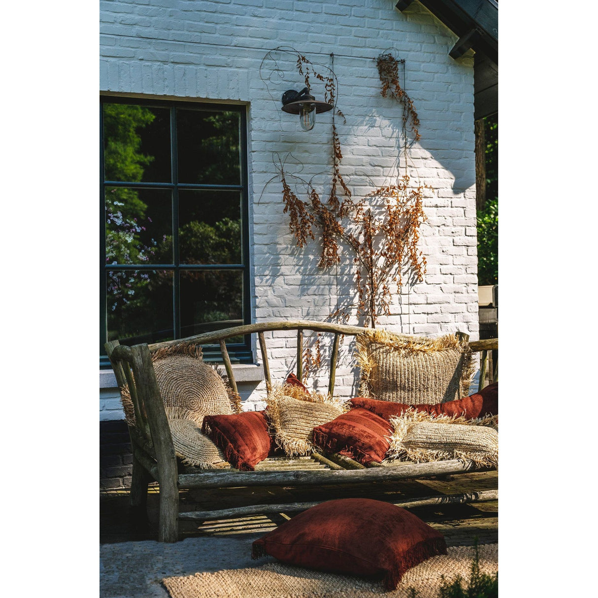 Kissenbezug – Samt Material, Boho Stil, Burgunder Ton, 60x60 cm - Oh My Gee | Bazar Bizar Antwerp