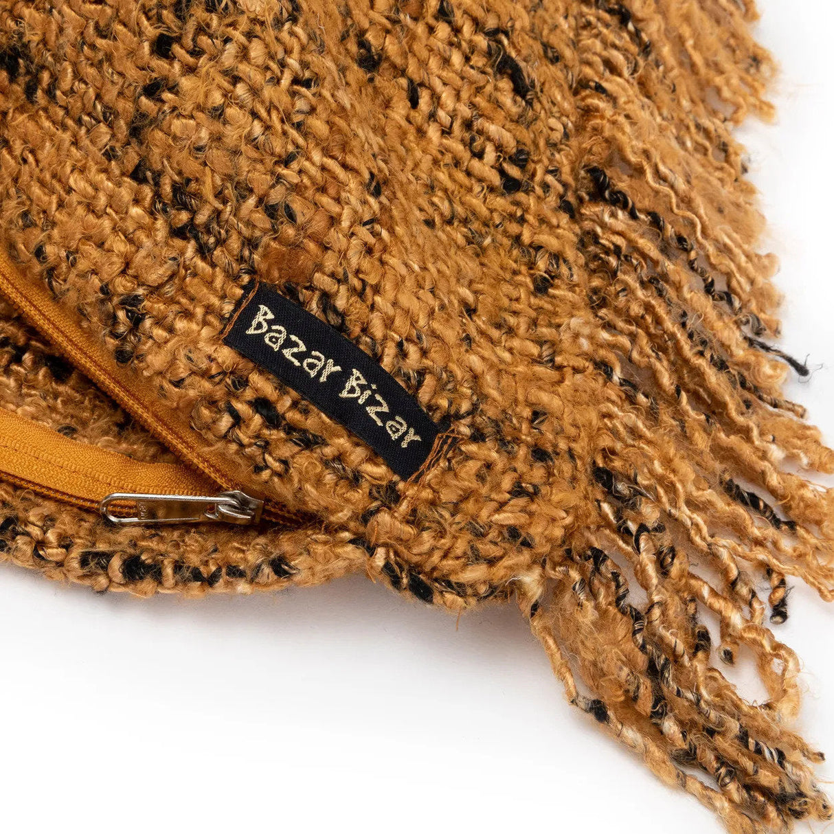 Kissenbezug – Weiche Baumwolle, Boho Stil, Zimt Schwarz Ton, 35x100 - Oh My Gee | Bazar Bizar Antwerp