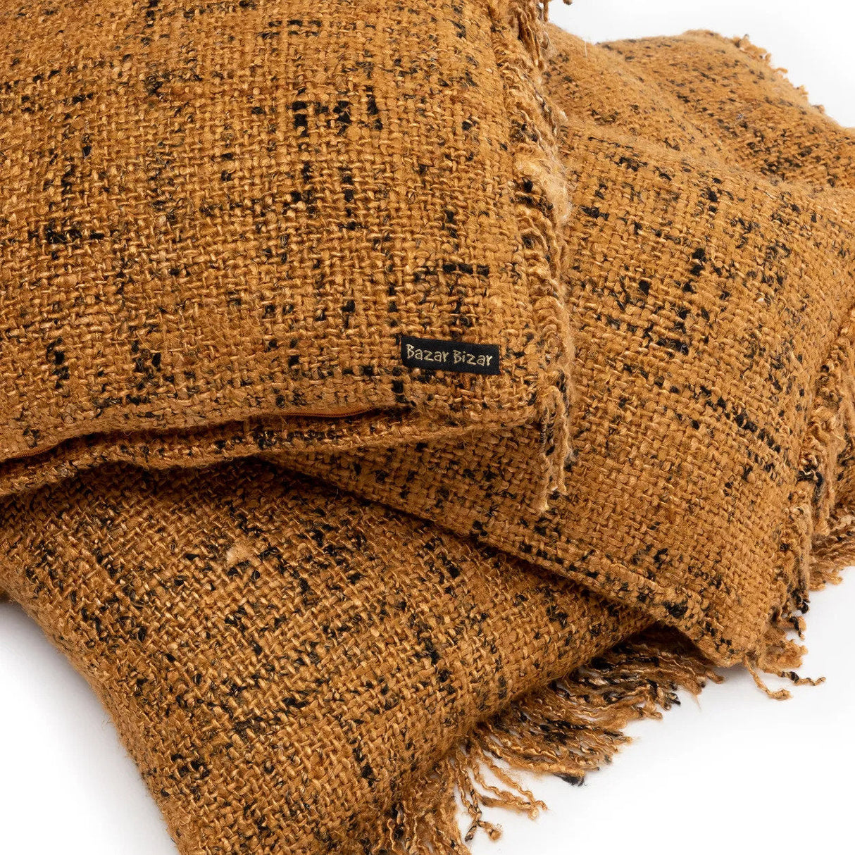 Kissenbezug – Weiche Baumwolle, Boho Stil, Zimt Schwarz Ton, 35x100 - Oh My Gee | Bazar Bizar Antwerp