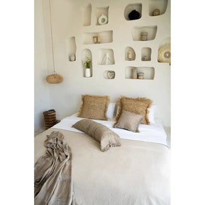 Kissenbezug – Samt Material, Boho Stil, Beton Ton, 40x40 cm - Oh My Gee | Bazar Bizar Antwerp