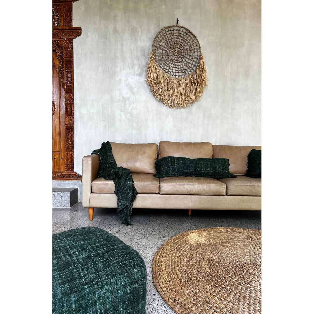 Kissenbezug – Baumwollstoff, Boho Stil, Grüner Ton, 35x100 cm - Oh My Gee | Bazar Bizar Antwerp