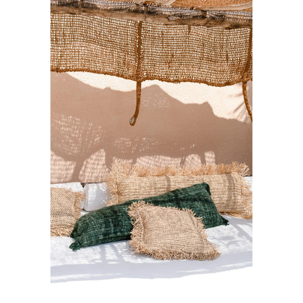 Kissenbezug – Baumwollstoff, Boho Stil, Grüner Ton, 35x100 cm - Oh My Gee | Bazar Bizar Antwerp