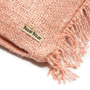 Kissenbezug – Baumwolle Material, Boho Stil, Rosa Ton, 40x40 cm - Oh My Gee | Bazar Bizar Antwerp