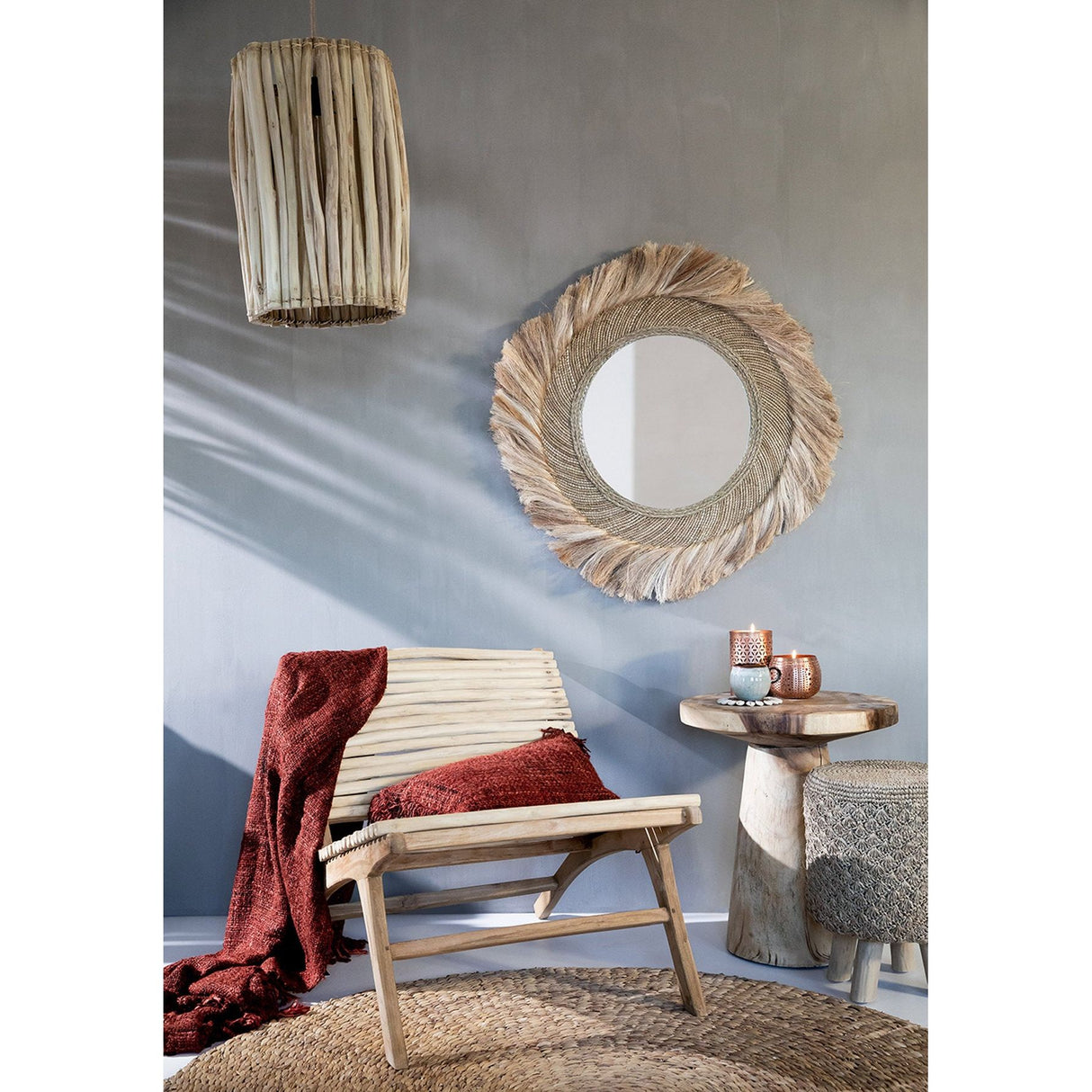 Kissenbezug – Baumwolle Material, Boho Stil, Roter Ton, 30x50 cm - Oh My Gee | Bazar Bizar Antwerp