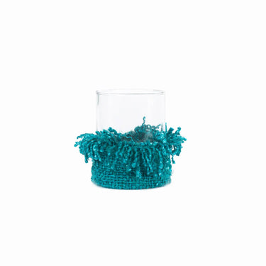 Kerzenhalter – Gestrickte Baumwolle, Glas Einsatz, Dekorativer Look, L – Oh My Gee | Bazar Bizar Antwerp