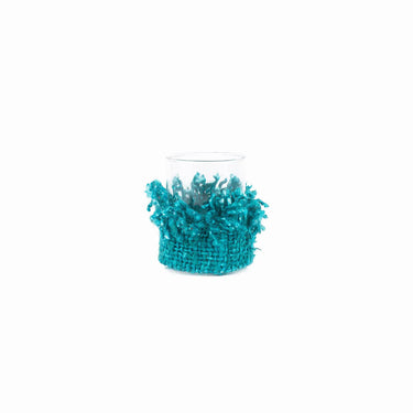 Kerzenhalter – Gestrickte Baumwolle, Glas Einsatz, Dekorativer Look, M – Oh My Gee | Bazar Bizar Antwerp