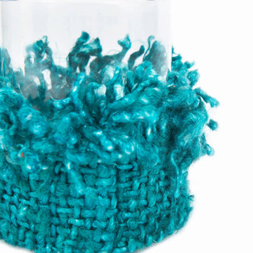 Candle Holder - Knitted Cotton, Glass Insert, Decorative Look, M - Oh My Gee | Bazar Bizar Antwerp