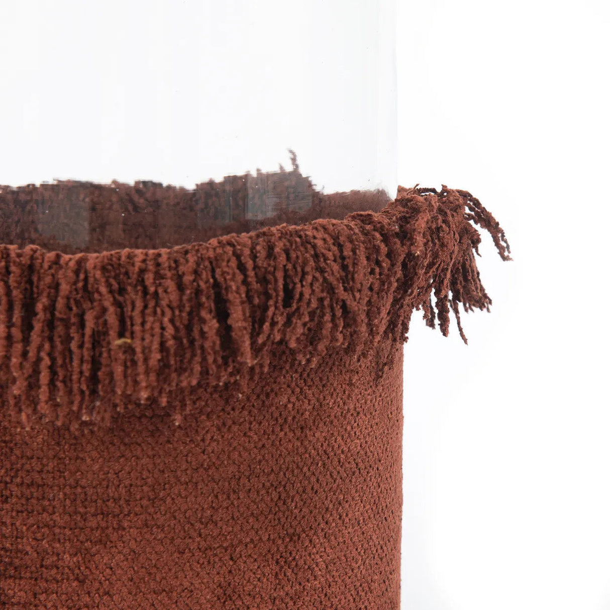 Kerzenhalter – Samt Material, Bordeaux Farbe, Glas Einsatz, L - Oh My Gee | Bazar Bizar Antwerp