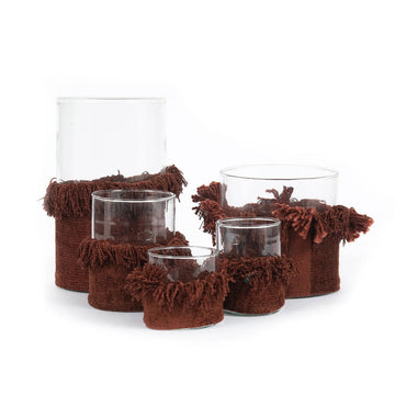 Candle Holder – Velvet Cover, Handmade Design, Stylish Home Accessory, S – Oh My Gee | Bazar Bizar Antwerp