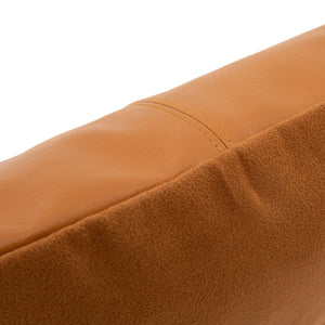 Kissenbezug – Leder Material, Vier Panel Design, Kamel Ton, 40x40 | Bazar Bizar Antwerp