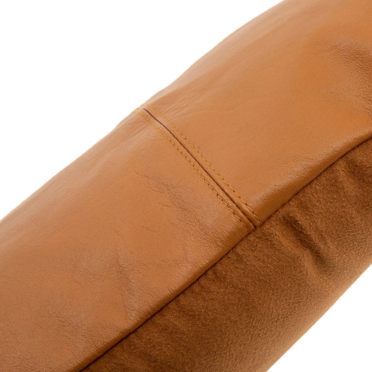 Kissenbezug – Leder Material, Sechs Panel Design, Kamel Ton, 30x50 cm | Bazar Bizar Antwerp